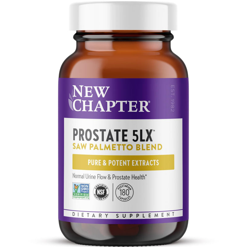 [Australia] - New Chapter Prostate Supplement - Prostate 5LX‚Ñ¢ with Clinical Strength Saw Palmetto + Fermented Selenium for Men‚Äôs Wellness - 180 ct Vegetarian Capsule 180 Count (Pack of 1) 