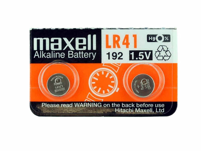 [Australia] - 2 x Maxell LR41 /192 / AG3 / V3GA 1.5v Alkaline Button Cell Battery Batteries 2 Count (Pack of 1) 