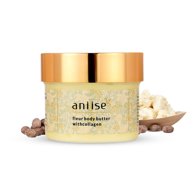 Aniise Moisturizing Body Butter Cream with Collagen – Deep Hydration & Nourishing Skincare. Fast absorbing – Shea Butter, Avocado, Coconut Oil, Vitamin E & Pomegranate – Fleur Scent – 7 oz