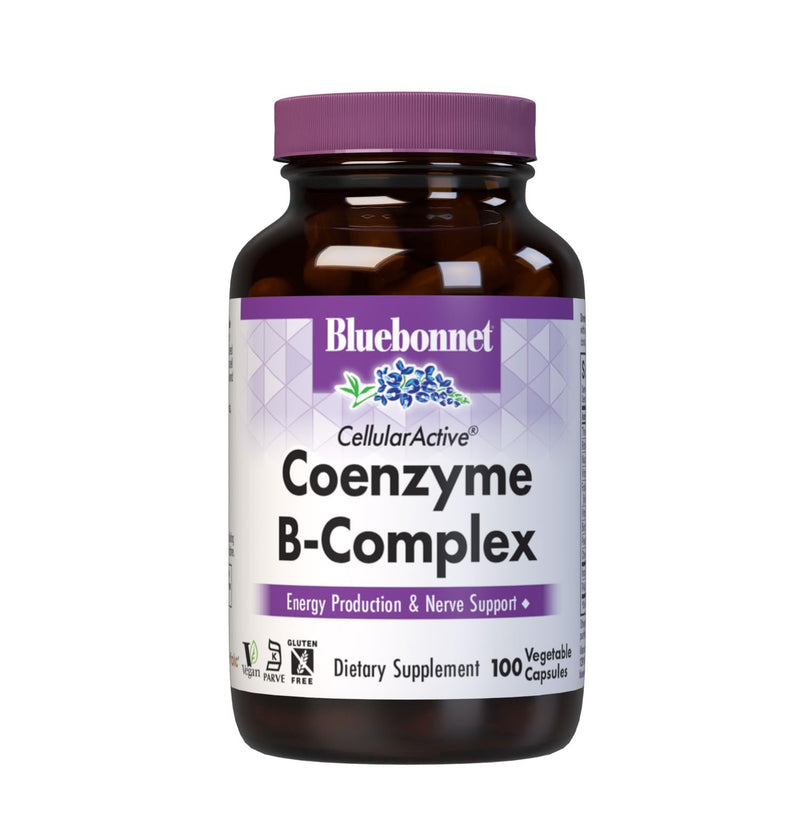 Bluebonnet Nutrition Cellular Active Coenzyme B-Complex, Energy Production & Nerve Support*, Vegan, Kosher Certified, Gluten-Free, Soy-Free, Dairy-Free, 100 Vegetable Capsules, 100 Servings | Energy Production & Nerve Support; Vegan, Kosher Certified, ...