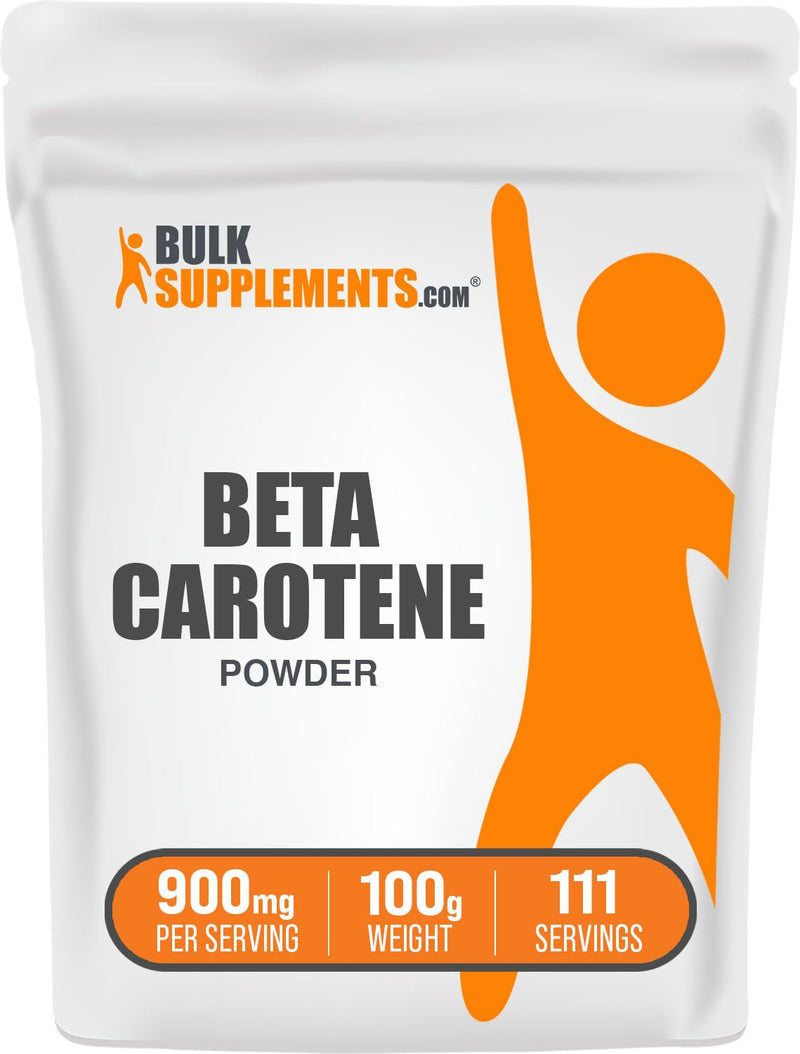 [Australia] - BulkSupplements.com Beta Carotene Powder - Vitamin A Supplements, Beta Carotene Supplements - for Immune & Eye Support, Gluten Free, 900mg per Serving, 100g (3.5 oz) (Pack of 1) 111 Servings (Pack of 1) 