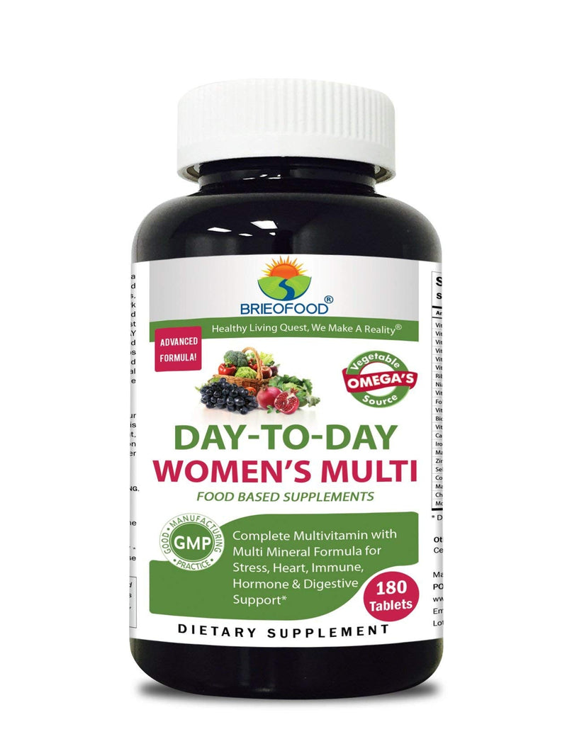 Briofood, Day-to-Day Food Based Women's Multi (180 Tablets) with Vegetable Source Omegas 180 Count (Pack of 1)