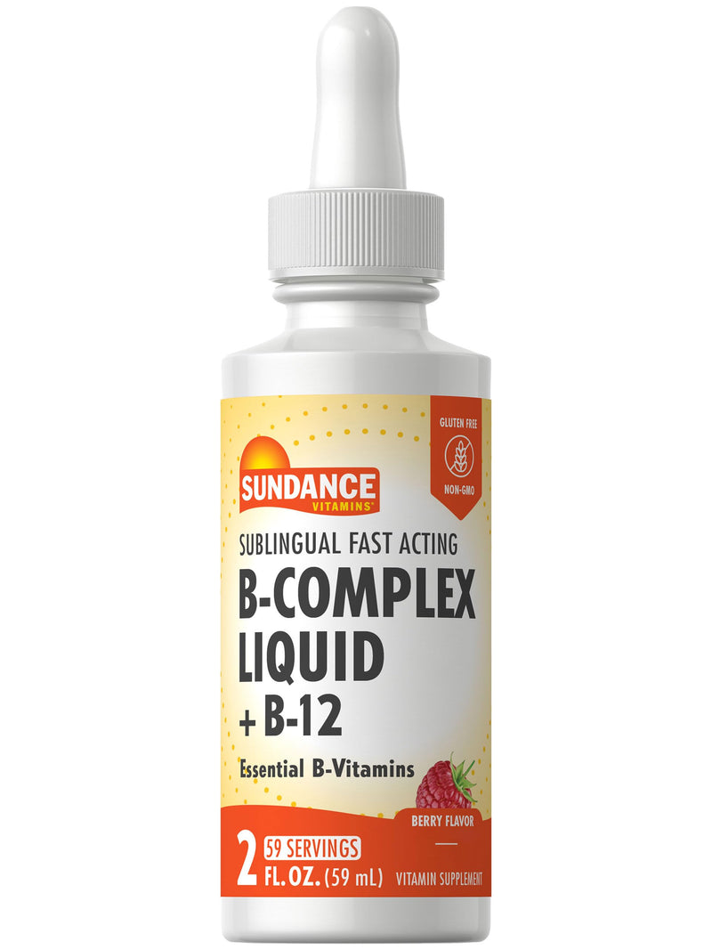 Sundance Sublingual Vitamin B Complex | 2 Fluid Ounces | with B-12 | Berry Flavor | Vegetarian, Non-GMO, and Gluten Free Supplement 2 Fl Oz (Pack of 1)