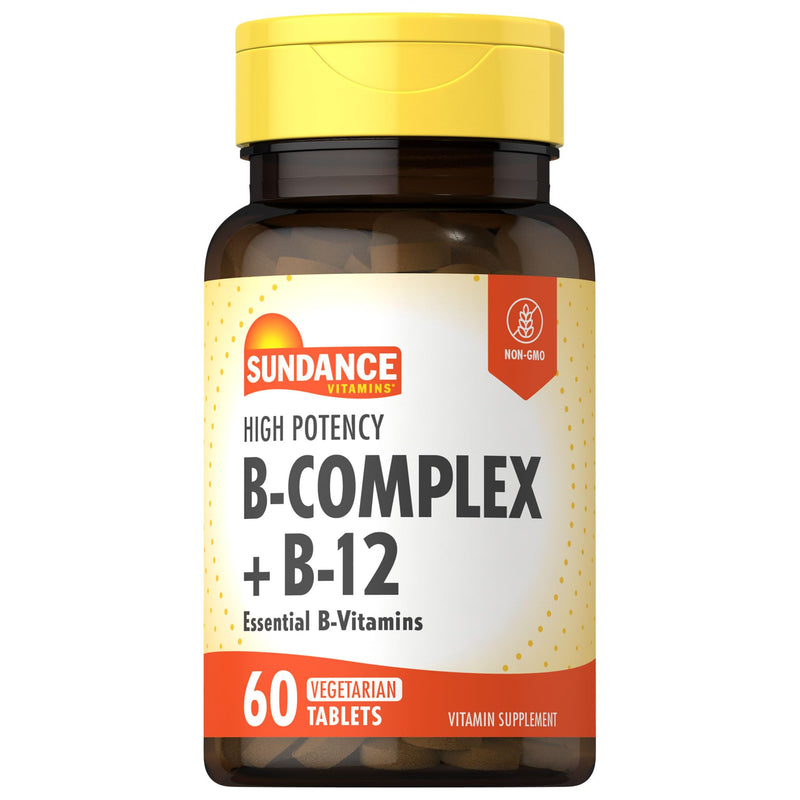 Sundance Vitamin B-Complex | with B-12 | 60 Tablets | High Potency Unflavored 60 Count (Pack of 1)