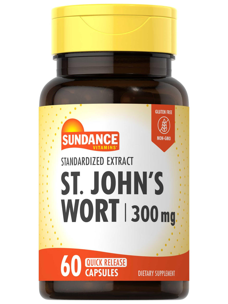 [Australia] - Sundance St. John's Wort Capsules | 300mg | 60 Count | Non-GMO and Gluten Free Standardized Extract 
