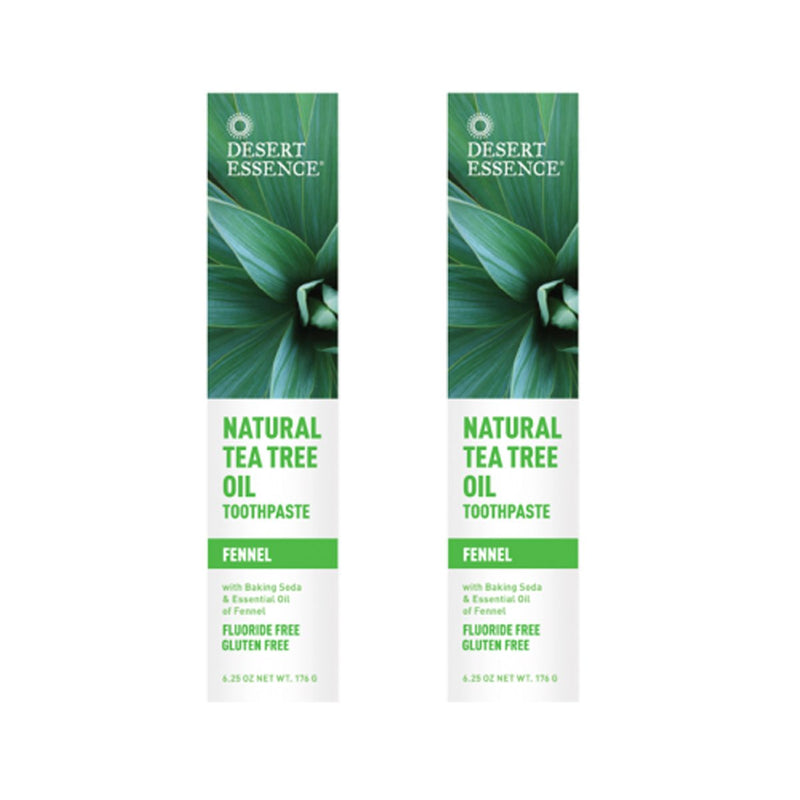 [Australia] - Desert Essence Natural Tea Tree Oil Fennel Toothpaste, 6.25 Ounce - 2 per case. 