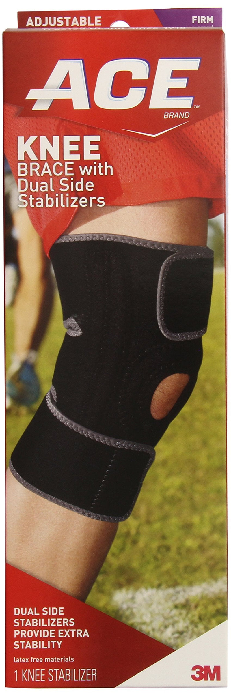 [Australia] - ACE Adjustable Knee Brace with Dual Side Stabilizers, Helps support weak, injured, arthritic or sore knee, One Size Fits Most 