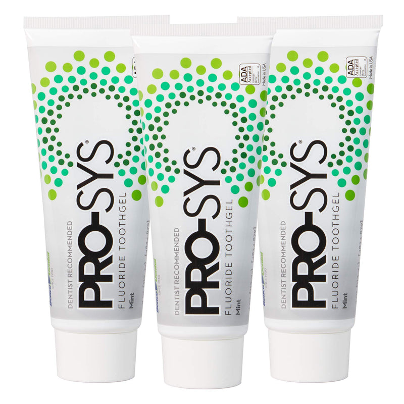 [Australia] - PRO-SYS® Mint Fluoride Toothpaste Gel, ADA Approved, Prevents Cavities, Gingivitis, and Plaque, Pack of 3 