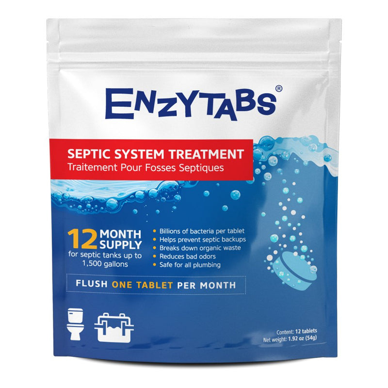 [Australia] - Septic Tank System Treatment, Billions of Enzyme Producing Bacteria Reduce Bad Odors and Help Prevent Backups, 12 Month Supply (12 tablets) 