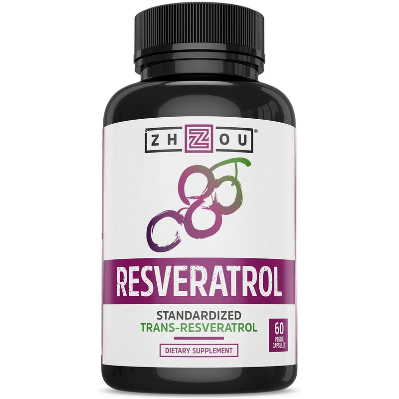 [Australia] - Zhou Resveratrol Supplement | Healthy Aging, Immune System & Heart Health Support | Powerful Antioxidant Benefits | 30 Servings, 60 Veg Caps 