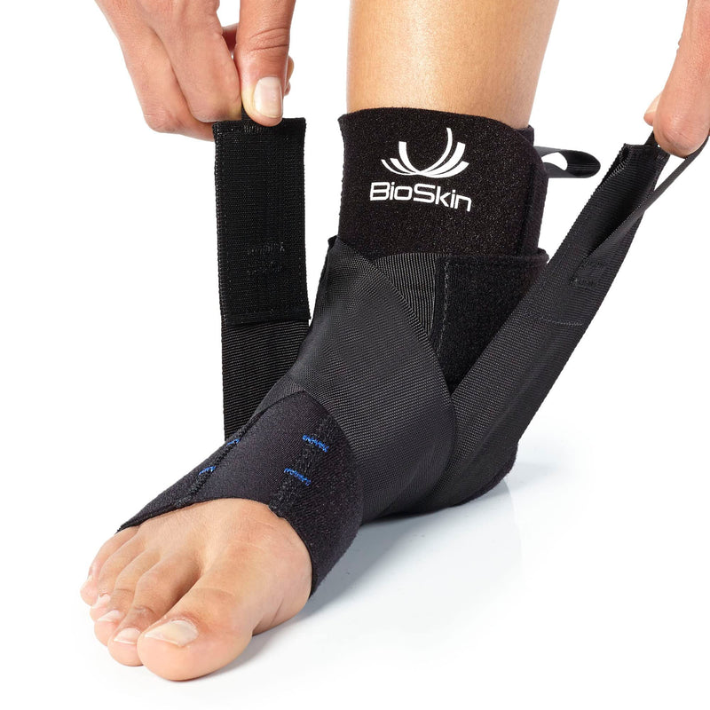 BioSkin Ankle Compression Brace - Sprained Ankle, Post Injury Support Brace for Women and Men, Swollen Feet Relief, HSA or FSA Eligible (Medium) M - L
