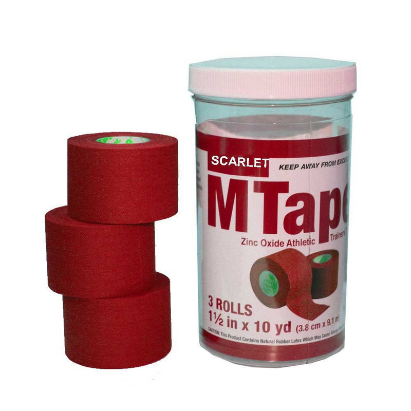 Mueller M-Tape Canister (3 Rolls/Pack)-Scarlet/Red (1.5" x10yds)