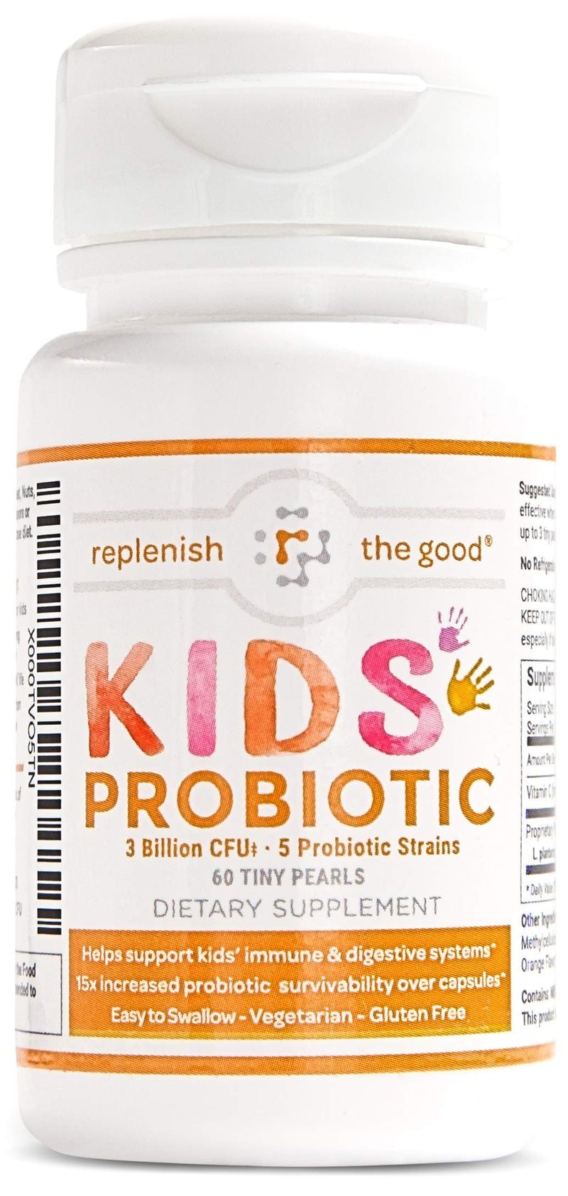 [Australia] - Kids Vegan Probiotics, 60 Tiny Pearls - Antibiotic Recovery - Helps Support Kids' Immune & Digestive System - 15x More Effective Than Gummies - Sugar Free, Easy to Swallow 