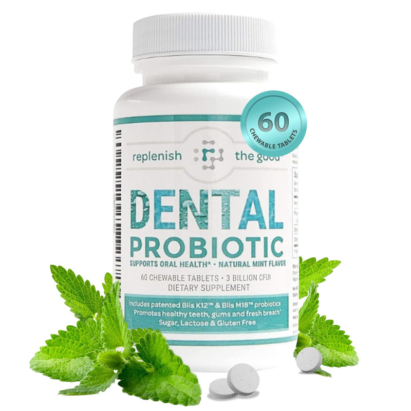 [Australia] - Dental Oral Probiotic, 60 Chewable Tablets - Supplements w/BLIS K12 & M18 - Bad Breath Treatment for Adults - Boosts Oral Health - Fights Halitosis, Tooth Decay, Strep Throat (Mint Flavor) 60 Count (Pack of 1) 