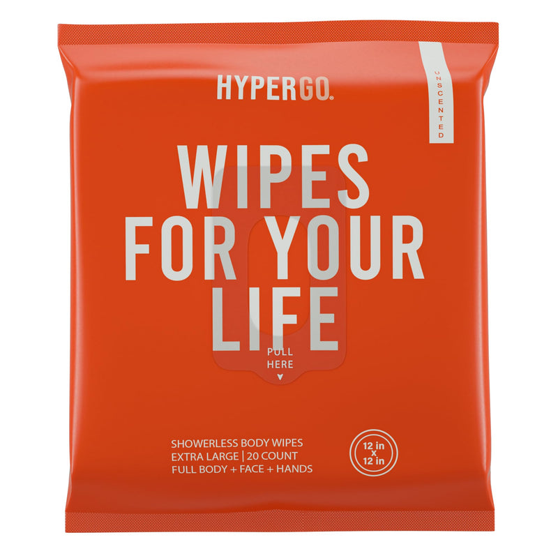 [Australia] - Full-Body Rinse-Free Hypoallergenic Biodegradable Bathing Wipes –All Natural, Refreshing Anytime Anywhere, Post Workout, Camping, Travel, Daily Life, 12”x12” X-Large 20-count, Unscented 1 Pack 20 Count (Pack of 1) 