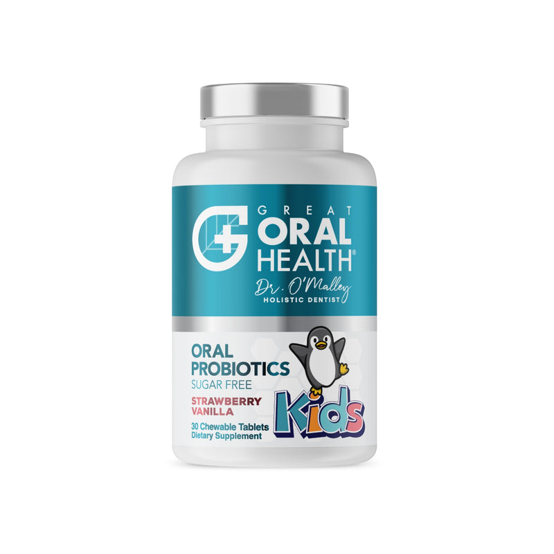 [Australia] - Oral Probiotics for Mouth Bad Breath Treatment for Kids Dental Care & Cavity Prevention with BLIS K12 M18 – Dr Formulated Dental Probiotics for Teeth and Gums, 30 Chewable Tablets Strawberry Vanilla 30 Count (Pack of 1) 