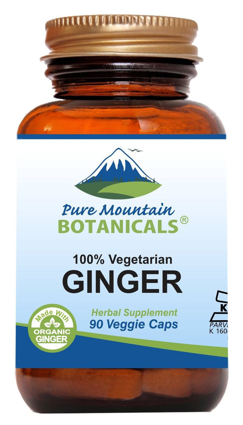 [Australia] - Pure Mountain Botanicals Ginger Capsules - Kosher Vegan Caps with 1000mg Organic Ginger Root 