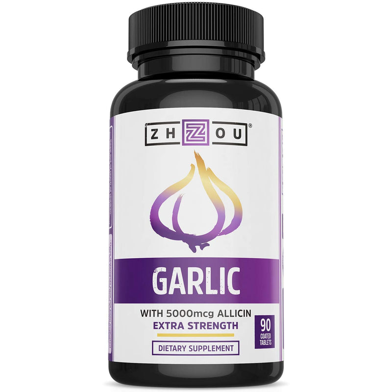 [Australia] - Zhou Nutrition Garlic Supplement With Allicin, Extra Strength 5000mcg Allicin Per Serving, Support Immune System, Blood Pressure And Cholesterol Health, 90 Servings 