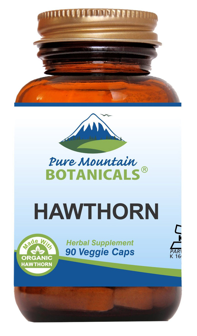 [Australia] - Pure Mountain Botanicals Hawthorn Berry Capsules - Kosher Vegan Caps with 1000mg Organic Hawthorne Berry Supplement 