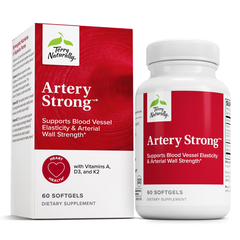 Terry Naturally Artery Strong - Vascular Elasticity & Strength - 60 Count | Arterial Flexibility, Vascular Elasticity and Cardiovascular Health Support. 60 softgels.