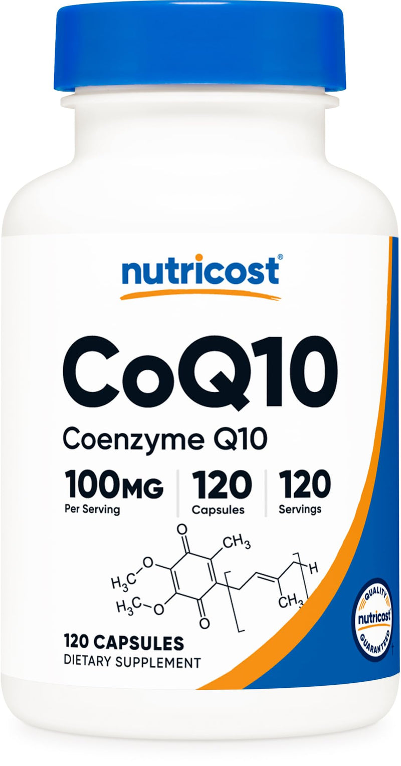 [Australia] - Nutricost CoQ10 100mg, 120 Vegetarian Capsules, 120 Servings - High Absorption, Vegetarian, Non-GMO, Coenzyme Q10 120 Count (Pack of 1) 
