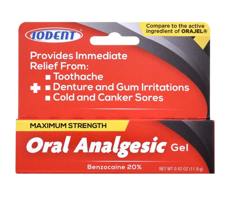 [Australia] - DDI Iodent Oral Analgesic Gel - Max Strength, Alcohol Free, Unflavored, 0.42 oz, 24 Count 