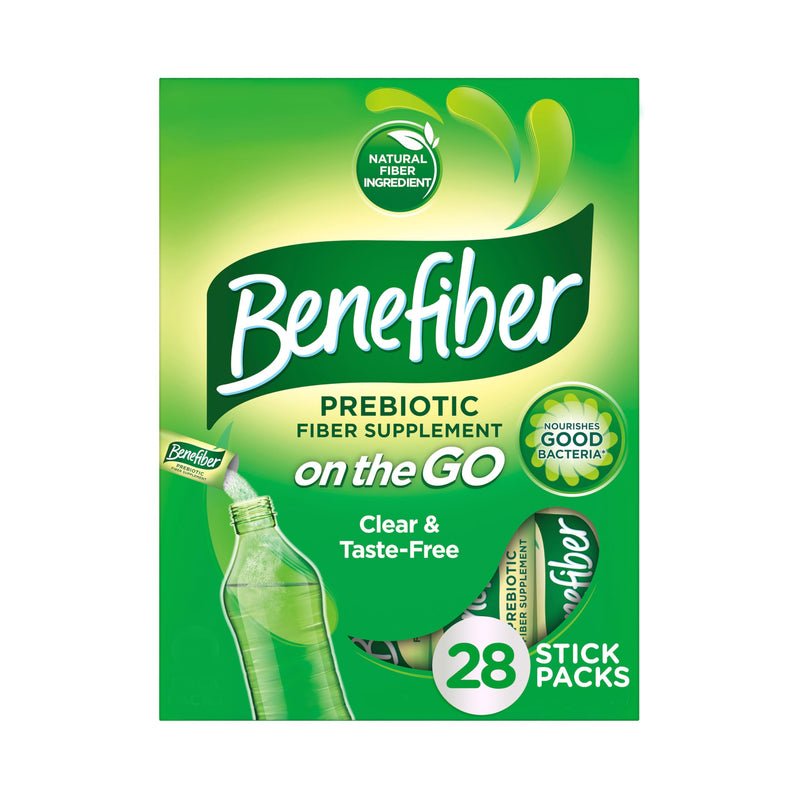 [Australia] - Benefiber On the Go Prebiotic Fiber Supplement Powder for Digestive Health, Daily Fiber, Unflavored - 28 Sticks (3.92 Ounces) 56 Servings (Pack of 1) 