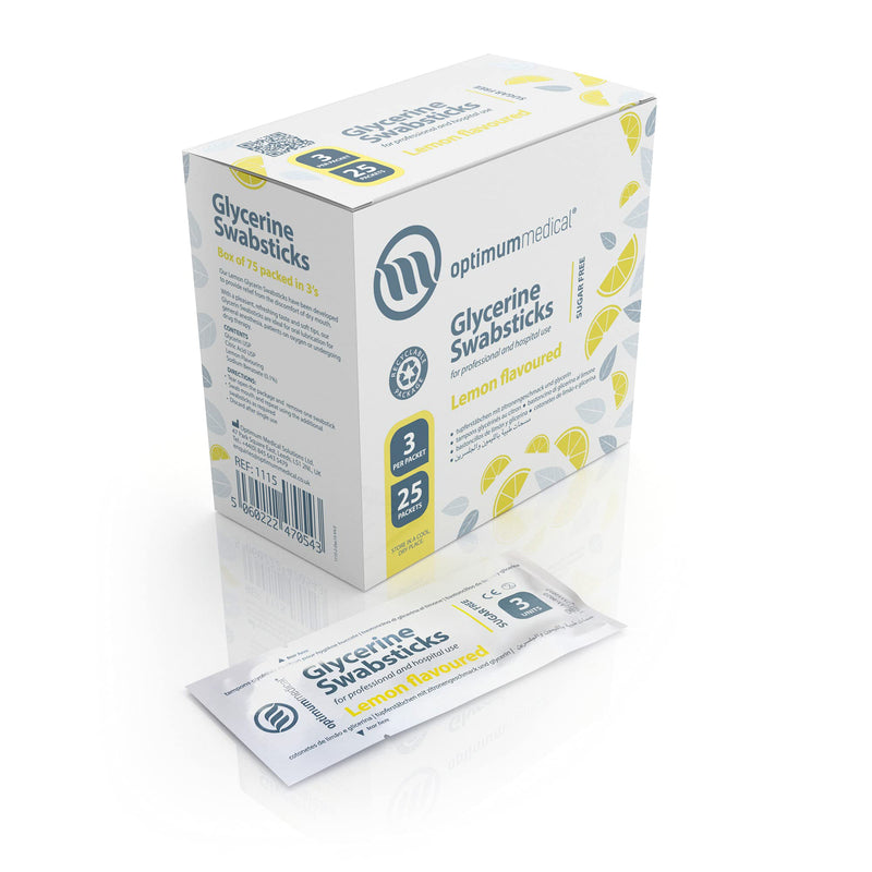 [Australia] - OPTIMUM MEDICAL Glycerin Swabsticks (x75) ‚Äì Lemon Flavour Pleasant Tasting Sugar Free Swab Sticks for Dry Mouth Relief (Lemon) 