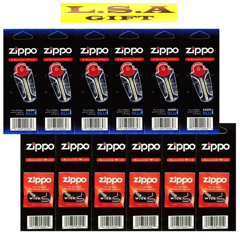 [Australia] - Zippo Lighter 6 Flints 6 Wicks Pack of 12 Value Packs (1) 