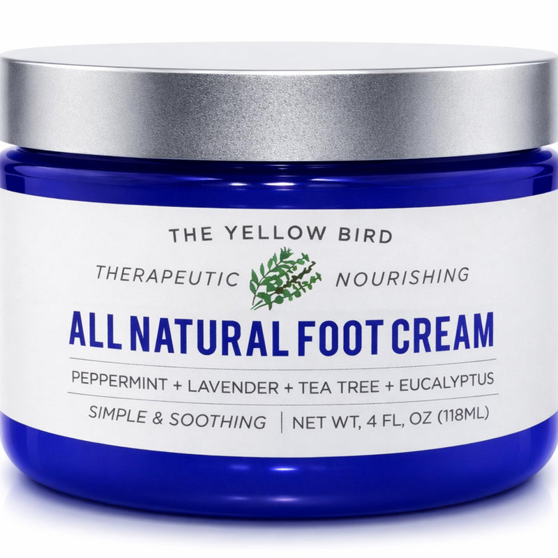 All Natural Foot Cream for Cracked Heels & Dry Feet – USA Made Organic Foot Balm for Callus Softening – Hydrating Foot Care Moisturizer with Peppermint, Tea Tree, Lavender & Eucalyptus 4 Fl Oz (Pack of 1)