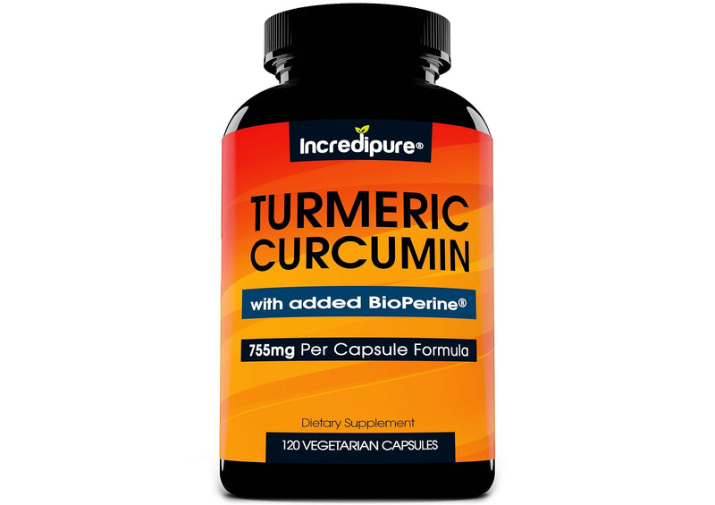[Australia] - Turmeric Curcumin Supplement w/ BioPerine - 755mg Per Capsule, 120 Veggie Caps by Curcumin Incredipure 