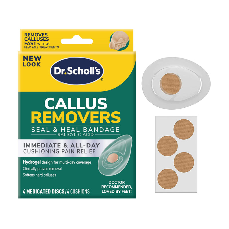 [Australia] - Dr. Scholl's CALLUS REMOVER Seal & Heal Bandage with Hydrogel Technology, 4ct // Removes Calluses Fast And Provides Cushioning Protection Against Shoe Pressure And Friction For All-Day Pain Relief 