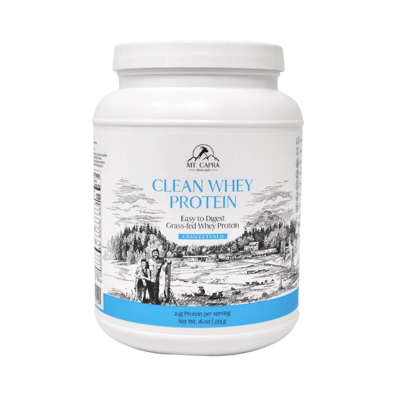 [Australia] - Mt. Capra Clean Whey Protein | Grass-Fed Undenatured Goat Whey Protein Powder | 24 g Protein Per Serving, All Natural, Non-GMO, High in Branch Chain Amino Acids | Unsweetened | 15 Servings - 16 oz 1 Pound (Pack of 1) 