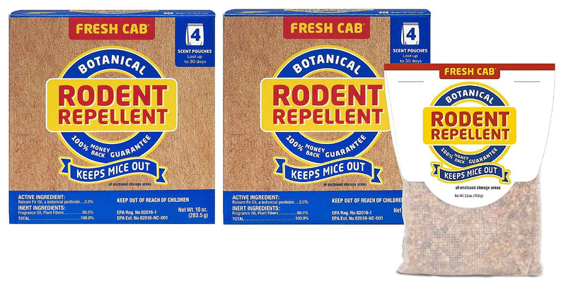 [Australia] - Fresh Cab Rodent Repellent; Quickly Repelling Pests from Treated Areas; Preventing Re-Infestation for up To 3 Months; Safe for Children, Pets and the Environment; Non-Toxic; 8-Scent Pouches 