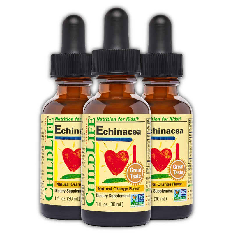 CHILDLIFE ESSENTIALS Echinacea for Kids, Orange, 1 Fl Oz (Pack of 3) | Kids Echinacea Drops, Vitamin Tincture, Alcohol Free Supplement, Babies, Toddlers, Children, Natural Orange Flavor 1 Fl Oz (Pack of 3)