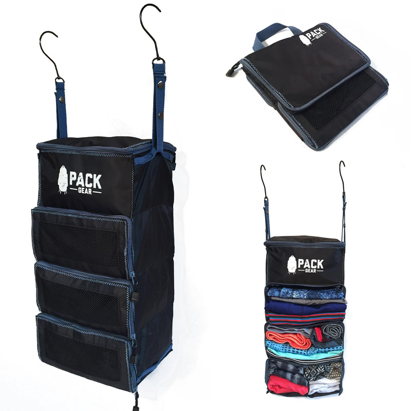 Hanging Carry-On Organizer - Our Standard Hanging Luggage Organizer Fits Any Carry On - Our Packing Cubes For Travel Use Mesh Windows to Make Finding Clothes Easy (Black, S) Small (Carry-On) Black