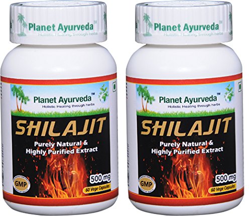 [Australia] - Planet Ayurveda Shilajit Capsules, 500mg Std. Extract, 2 Bottles 