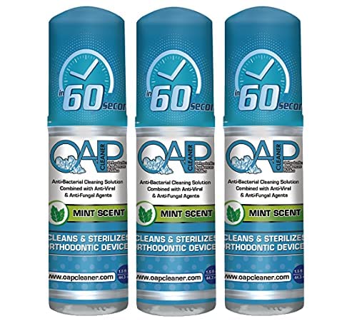 [Australia] - Orthodontic Cleaner by OAP Cleaner | Retainer Cleaner, Denture Cleaner, and Mouth Guard Cleaner | 60 Second Foam Cleanser | Paraben, Sulfate and Triclosan Free | 44.3 mL, 3 Bottles 