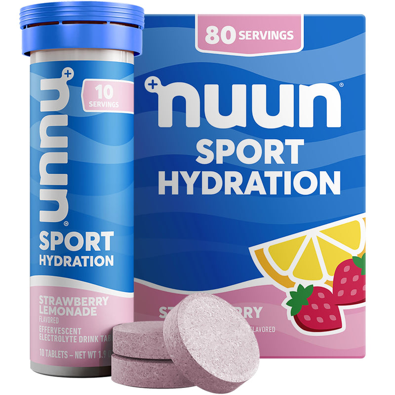 Nuun Sport Electrolyte Tablets, Strawberry Lemonade, GF & Vegan, 8 Pack | 80 Servings with Magnesium, Calcium, Potassium, Chloride & Sodium, Gluten Free & Vegan 80 Count (Pack of 1)