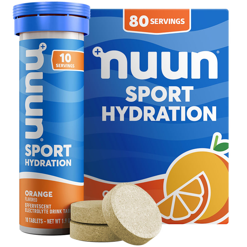 Nuun Sport Electrolyte Tablets Orange, GF & Vegan, 8 Pack | 80 Servings with Magnesium, Calcium, Potassium, Chloride & Sodium, Gluten Free & Vegan 80 Count (Pack of 1)