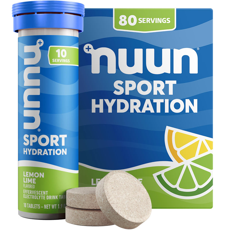 Nuun Sport Electrolyte Tablets Lemon Lime, GF & Vegan, 8 Pack 80 Count (Pack of 1)