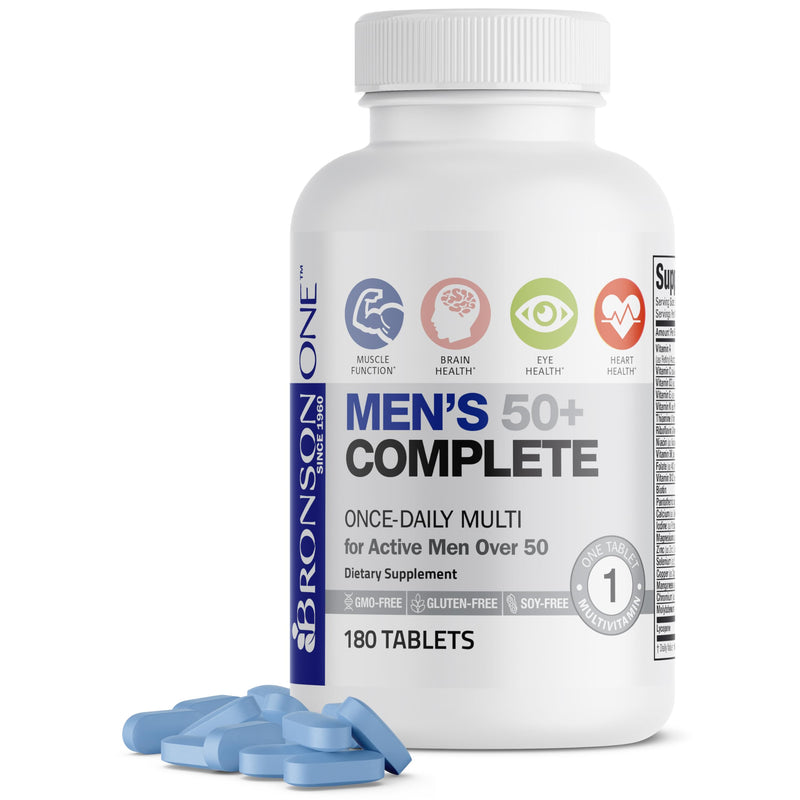 [Australia] - Bronson ONE Daily Mens 50+ Complete Multivitamin Multimineral, 180 Tablets 180 Count (Pack of 1) 