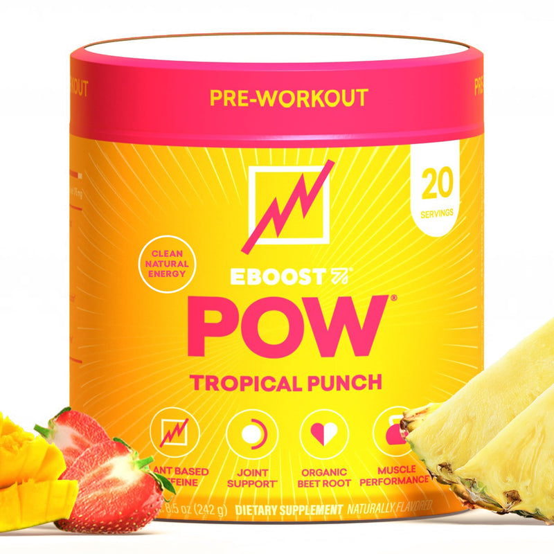[Australia] - EBOOST POW Natural Pre Workout Powder ‚Äì 20 Servings - Tropical Punch - A Pre Workout Supplement for Performance, Joint Mobility Support, Energy, Focus - Men & Women - Non-GMO, Gluten-Free, No Creatine 20 Servings (Pack of 1) 