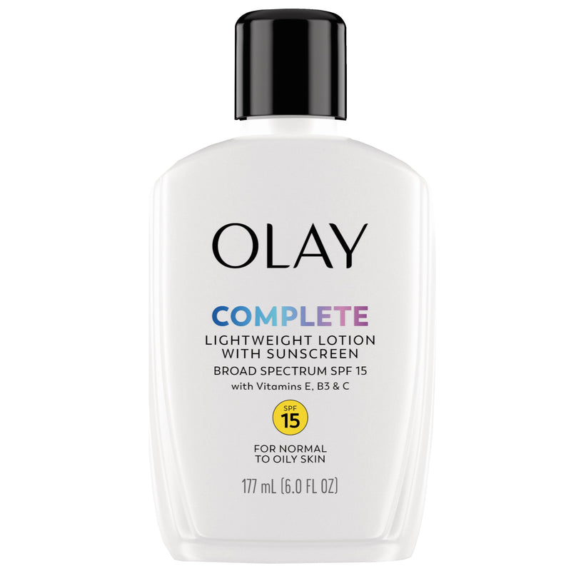 Olay Complete Lotion Moisturizer with SPF 15 Normal, 6.0 fl oz White 6 Fl Oz (Pack of 1)