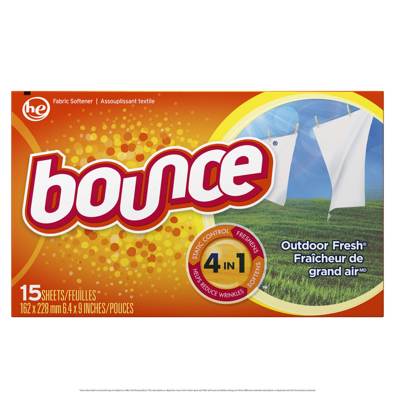 [Australia] - Bounce Outdoor Fresh Scented Fabric Softener Dryer Sheets, 15 Count 15 Count (Pack of 1) 