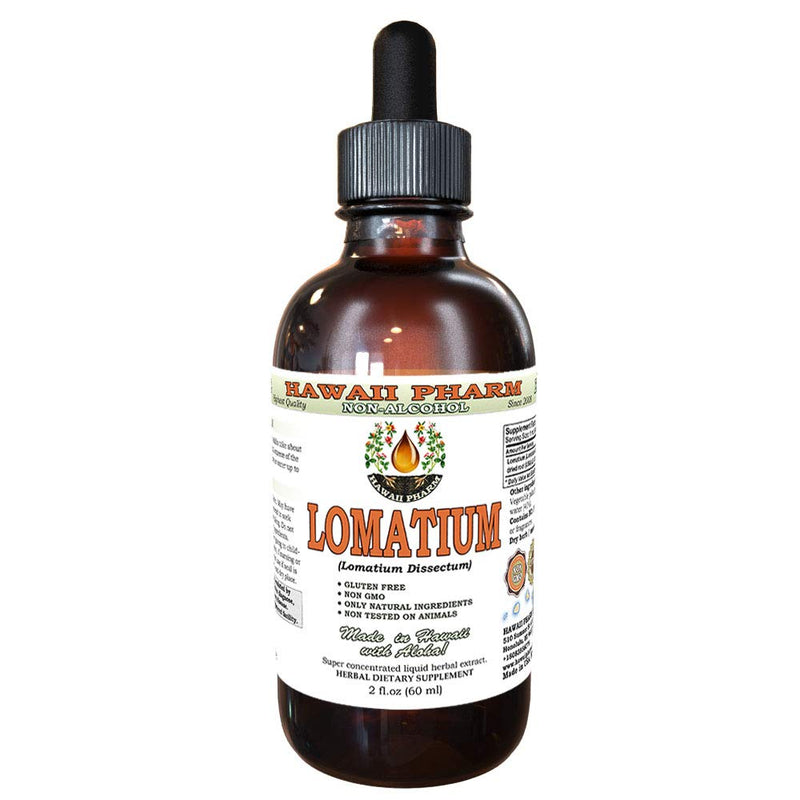 [Australia] - Hawaii Pharm Lomatium Alcohol-FREE Liquid Extract, Lomatium (Lomatium Dissectum) Dried Root Glycerite Natural Herbal Supplement 2 oz 2 Fl Oz (Pack of 1) 