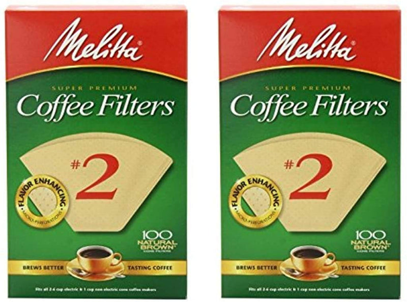 [Australia] - Melitta Cone Coffee Filter #2 - Natural Brown 100 Count (2 Pack) 