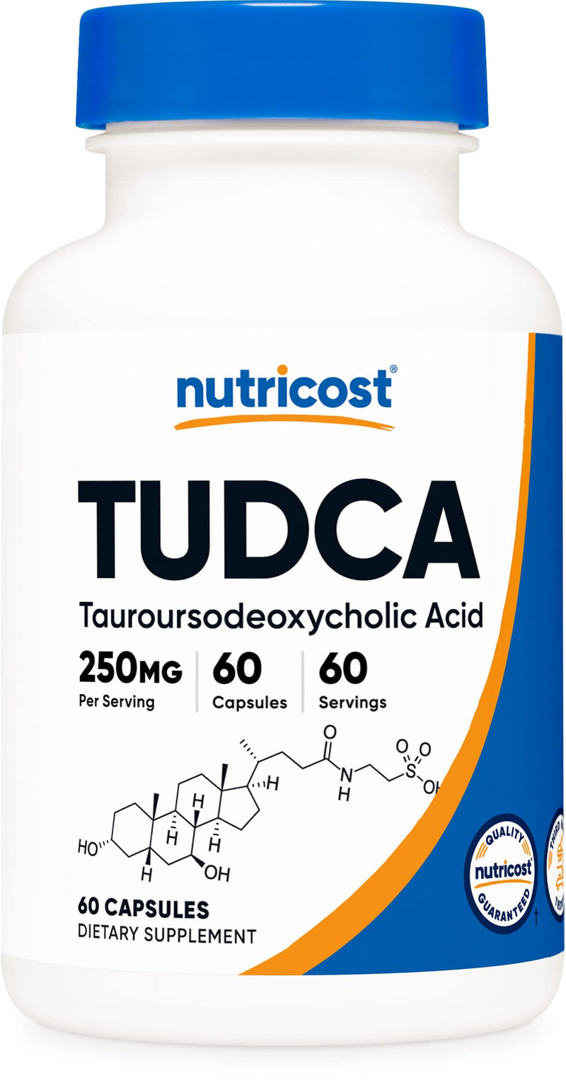 [Australia] - Nutricost Tudca 250mg, 60 Capsules (Tauroursodeoxycholic Acid) - Premium Quality 60 Count (Pack of 1) 
