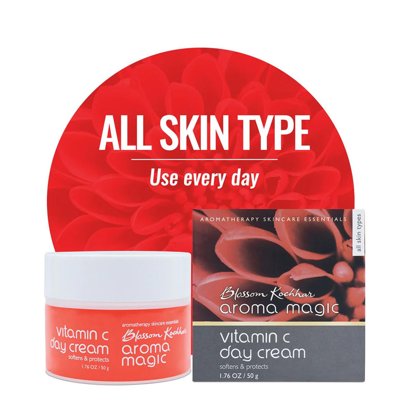 Aroma Magic Vitamin C Day Cream with SPF 15 | Anti Aging Daily Face Moisturizer for All Skin Types | Hydrates, Softens & Protects Skin | Lightweight, Non-Greasy | 7.05 Oz (200g)