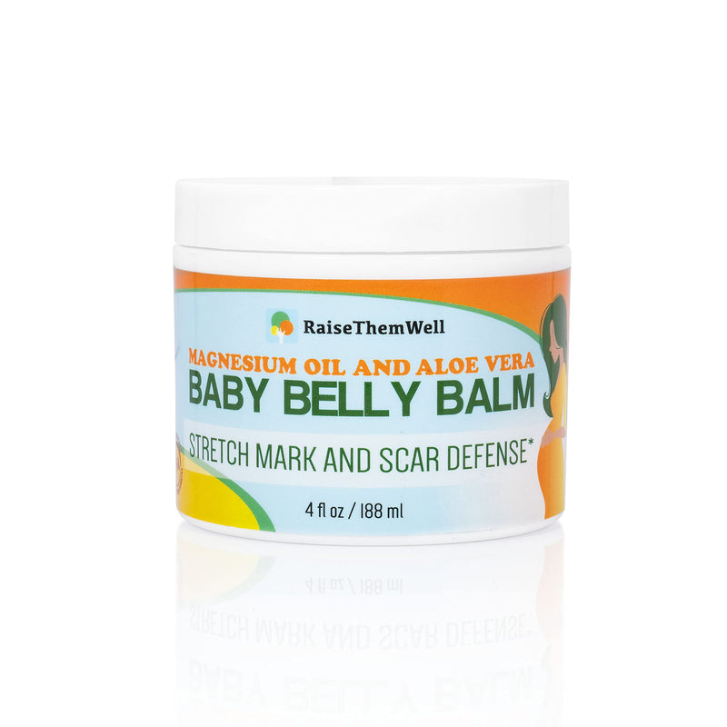 [Australia] - Raise Them Well Natural Belly Balm for Pregnancy with Magnesium Oil, Aloe Vera, Jojoba Coconut and Lavender Oil & Beeswax | 4 fl oz PregnancyStretch Mark Oil 1 Count (Pack of 1) 